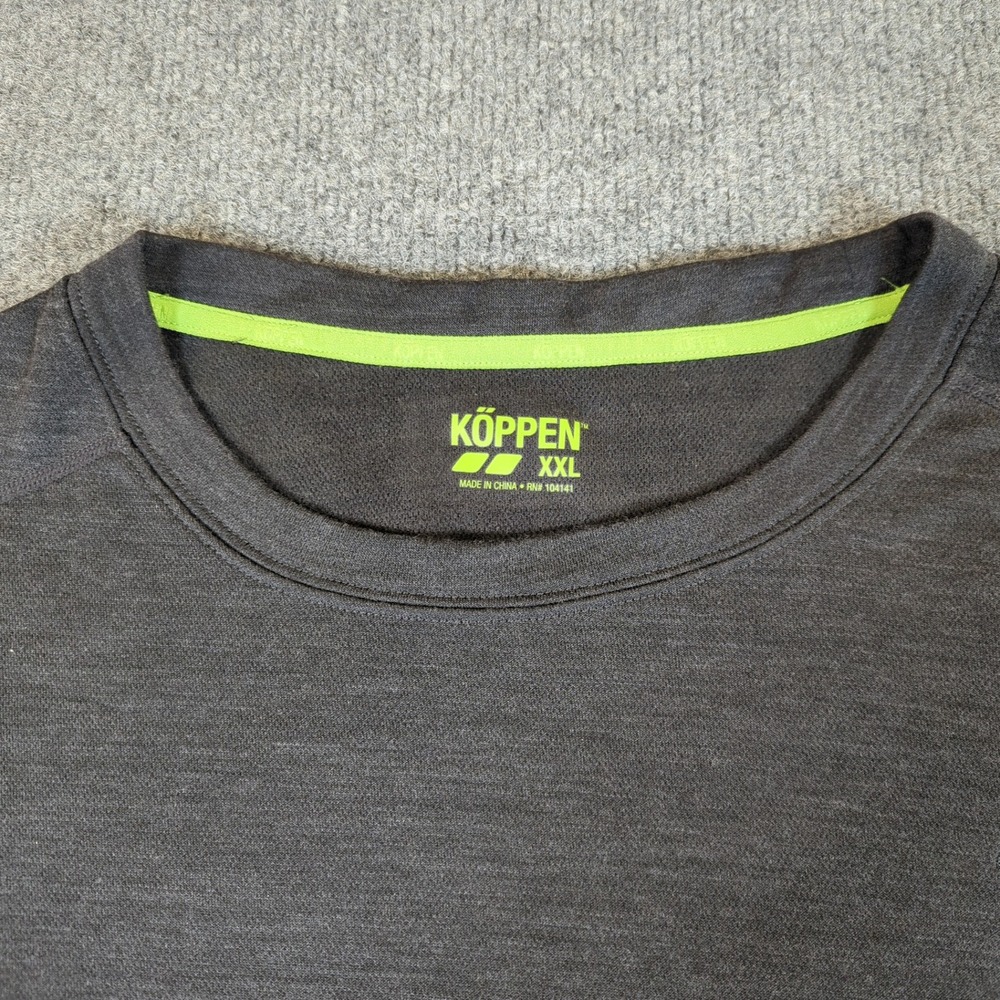Koppen‎ Mens XXL Merino Wool Blend Long Sleeve Performance Shirt Gray #2715